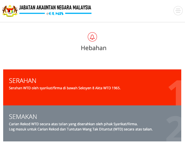 Semakan Online Wang Tak Dituntut Dan Proses Bayaran Balik WTD