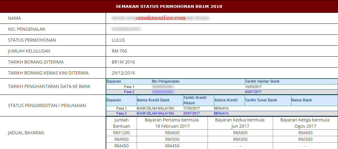 semakan status permohonan br1m 2018