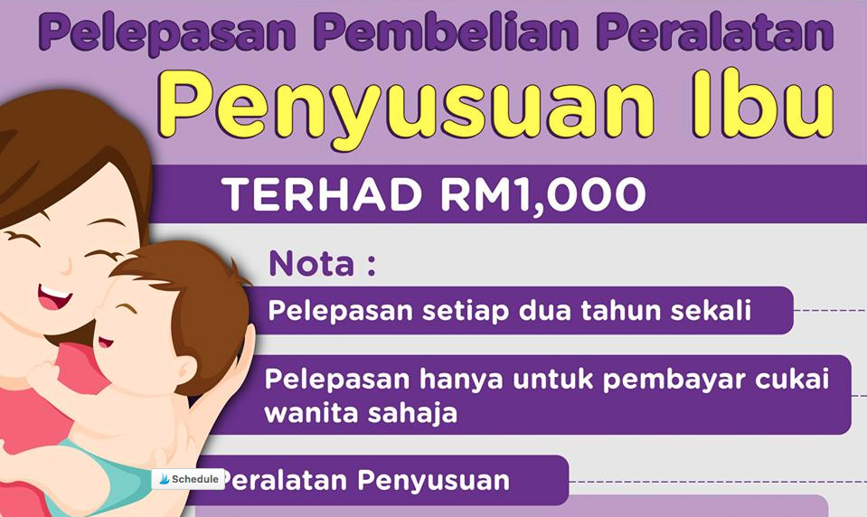 Para Ibu Boleh Menuntut Pelepas Cukai sehingga RM1000 Untuk Pembelian Barangan Penyusuan