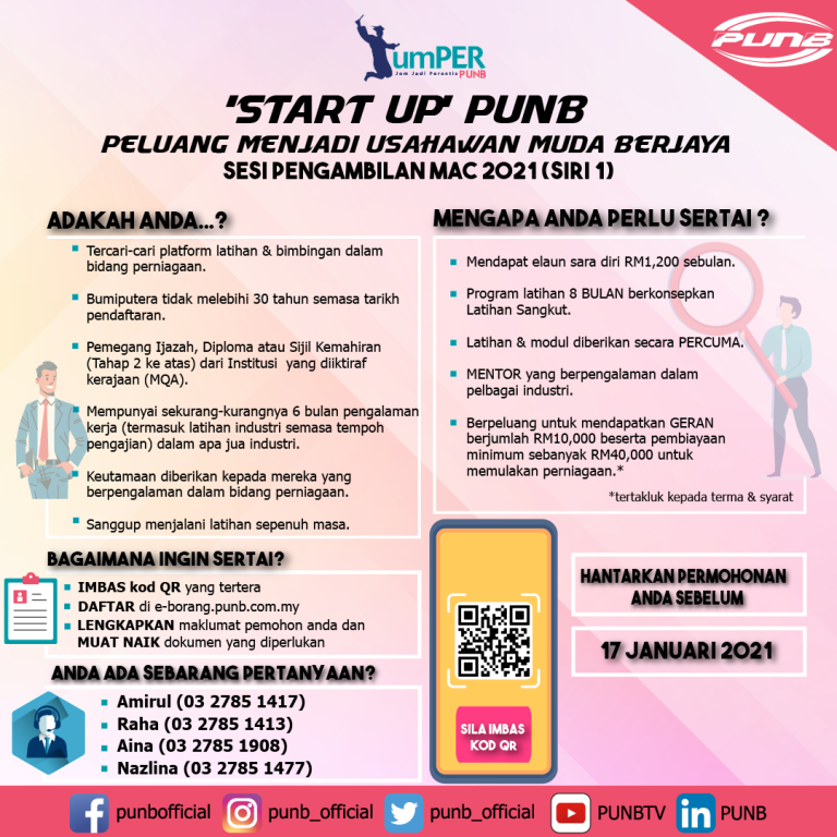Cara Mohon Program JUMPER PUNB 2021 Untuk Graduan, Elaun Sehingga RM1200 Sebulan Disediakan