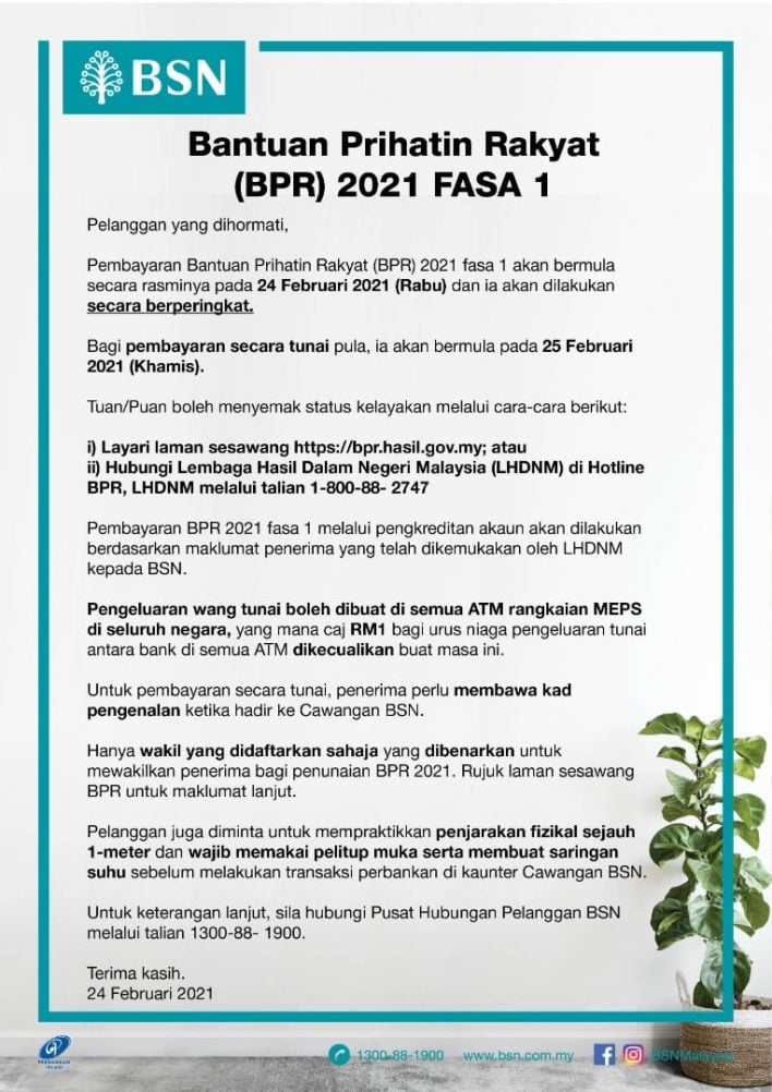 Baucer Bayaran Tunai BPN 2.0. Ini Cara Buat Semakannya