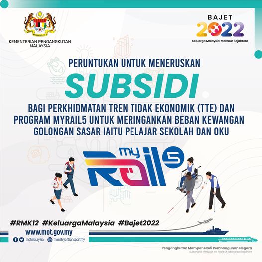 Subsidi Pas Perjalanan Tanpa Had Pelajar & OKU Online MyRail5 Diteruskan. Ini Cara Daftar