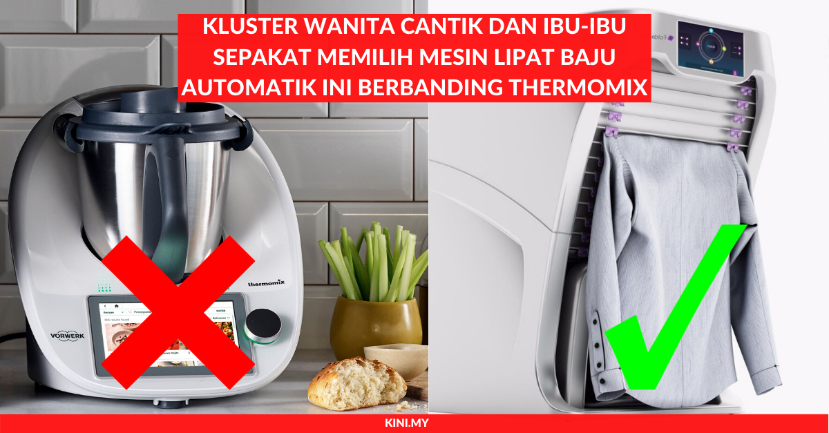 Kluster Wanita Cantik dan Ibu-ibu Sepakat Memilih Mesin Lipat Baju Automatik Ini Berbanding Thermomix