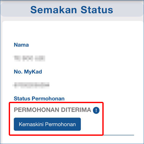 permohonan diterima