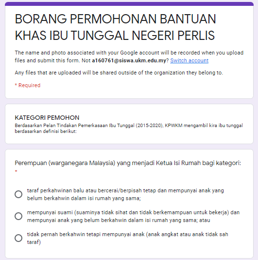 RM300 Bantuan Ibu Tunggal Kementerian Pembangunan Wanita,Keluarga Dan Masyarakat. Daftar Sekarang