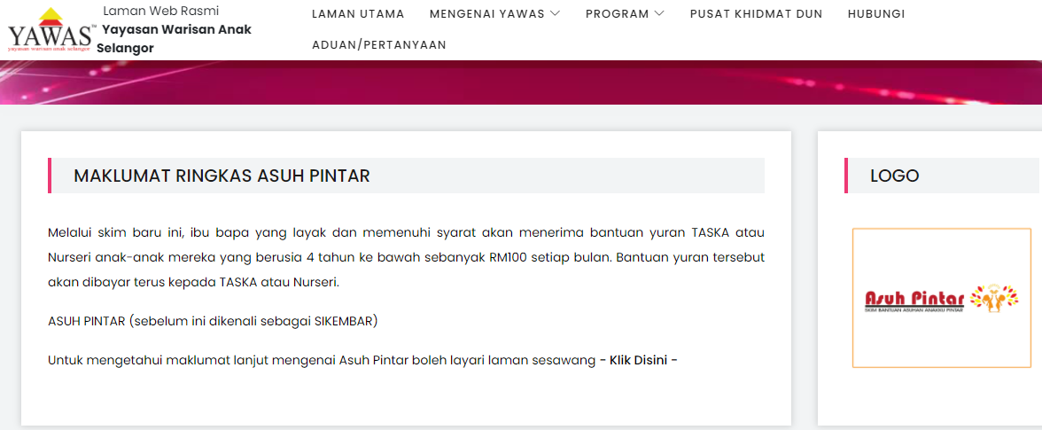 Skim Bantuan Asuhan Anakku Pintar RM100 Sebulan. Mohon Segera