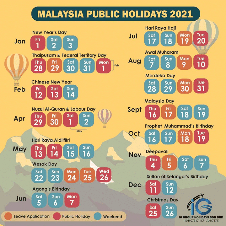 Senarai Cuti Umum 2021 Negeri-Negeri Seluruh Malaysia