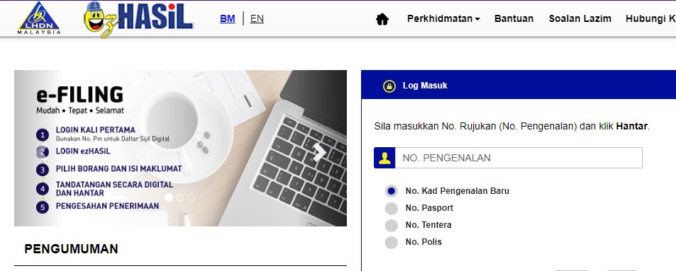 Bayaran Cukai Secara Online ezHasil. Tiada Lagi Cek Kiriman Pos Selepas Ini