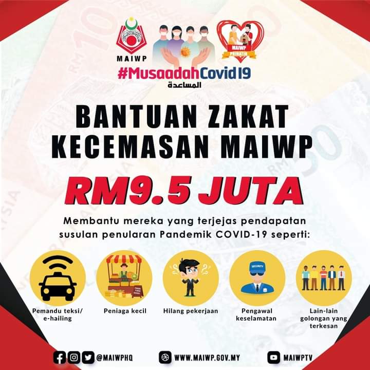 RM500 Bantuan Zakat Kecemasan MAIWP Melalui Musaadah Covid-19. Semak Syarat Permohonan Disini