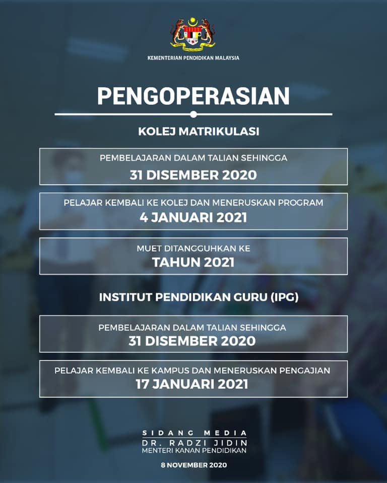 Infografik : Pengoperasian Sekolah Dan Tarikh Baharu Peperiksaan Awam