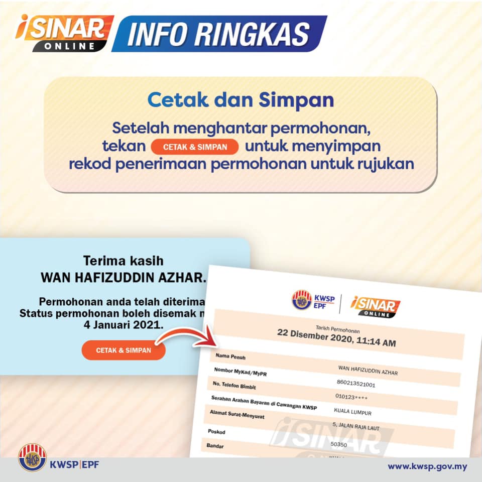 iSinar Boleh Dipohon Tanpa iAkaun. Lebih Mudah & Cepat