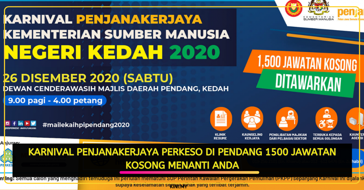 Karnival PenjanaKerjaya PERKESO Di Pendang 1500 Jawatan Kosong Menanti Anda