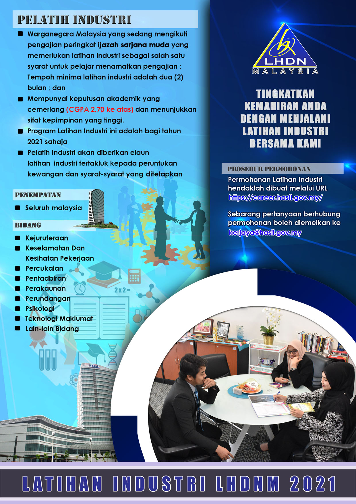 Program Latihan Industri LHDN 2021 Telah Dibuka, Mohon Sekarang