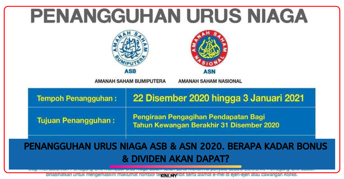 Penangguhan Urus Niaga ASB & ASN 2020. Berapa Kadar Bonus & Dividen Akan Dapat?