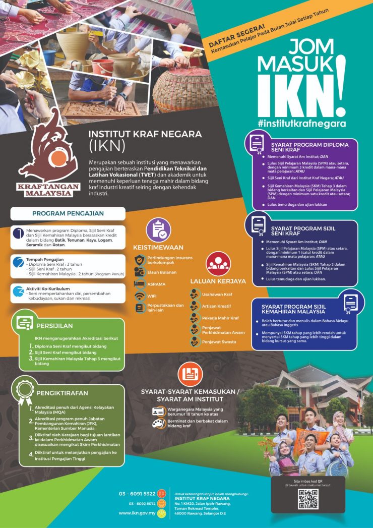 Jom Masuk Institut Kraf Negara & Semak Syarat Program Disini