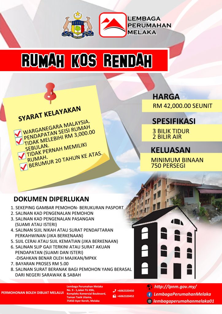 6 Kategori Rumah Mampu Milik Melaka, LPNM. Semak Syarat Kelayakan Disini