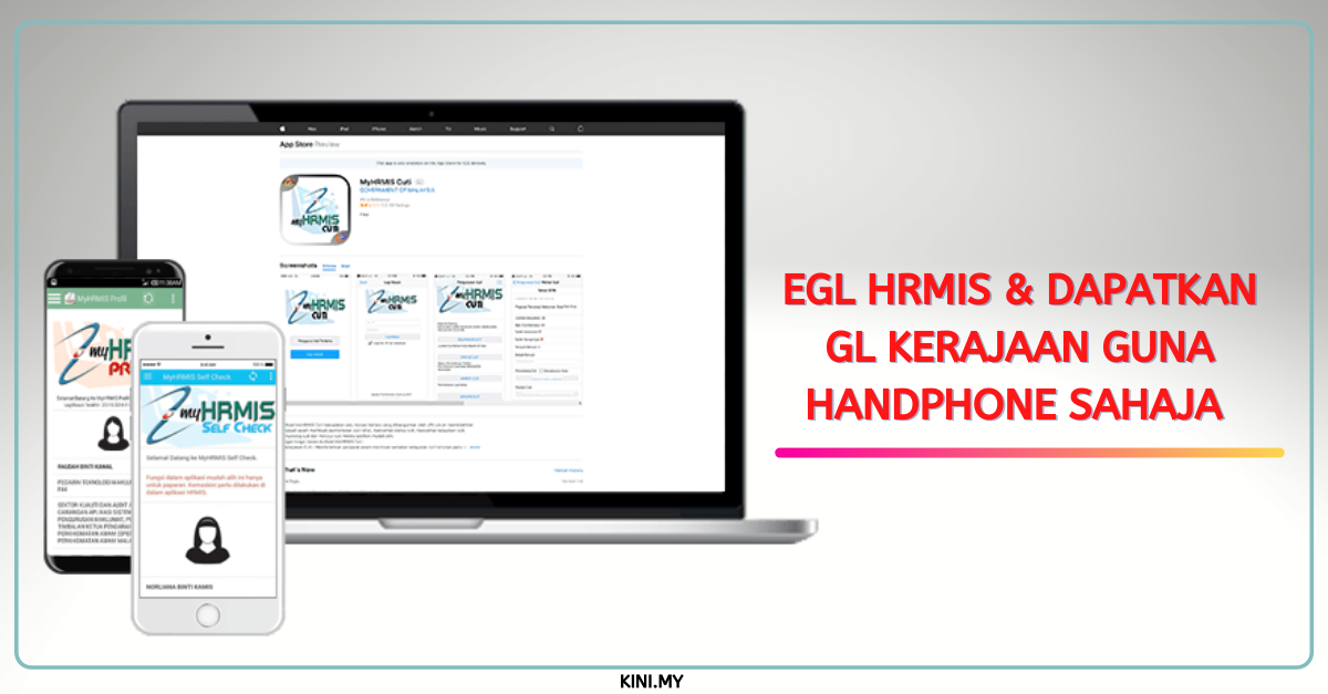 eGL HRMIS & Dapatkan GL Kerajaan Guna Handphone Sahaja