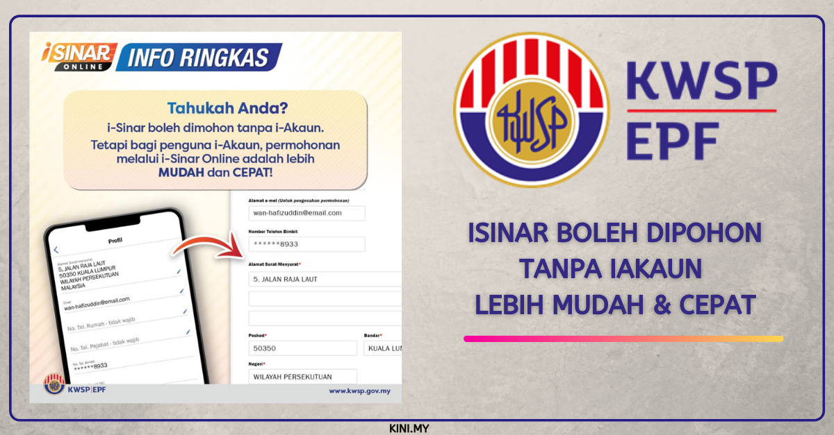 iSinar Boleh Dipohon Tanpa iAkaun. Lebih Mudah & Cepat