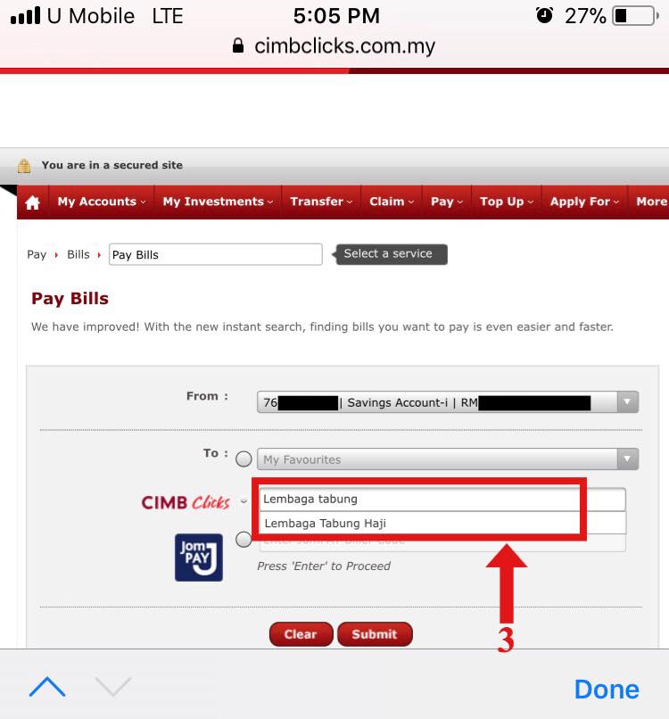 Transfer Duit Ke Tabung Haji Dari CIMB Automatik Setiap Bulan. IKuti Langkah-Langkah Ini