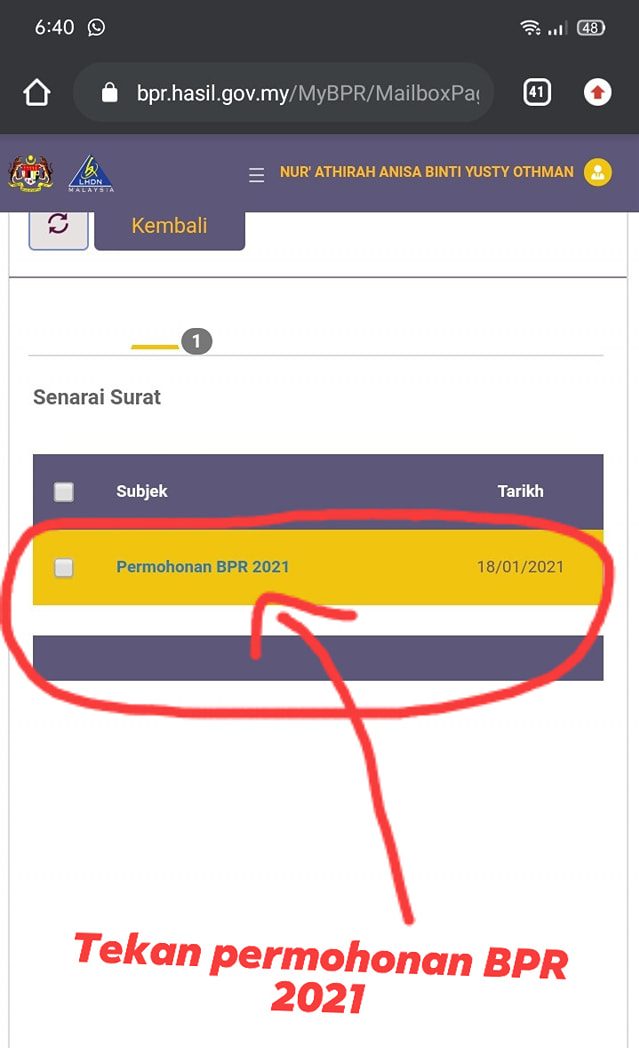 Cara Semak Nama Ada Dalam Sistem BPR 2021 Atau Tidak, Langkah Demi Langkah