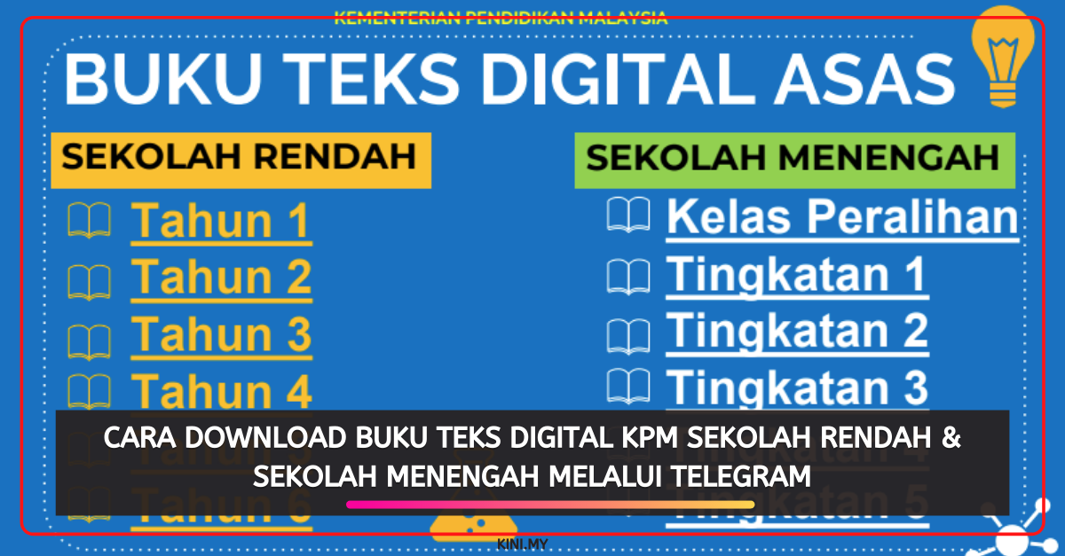 Cara Download Buku Teks Digital KPM Sekolah Rendah & Sekolah Menengah Melalui Telegram