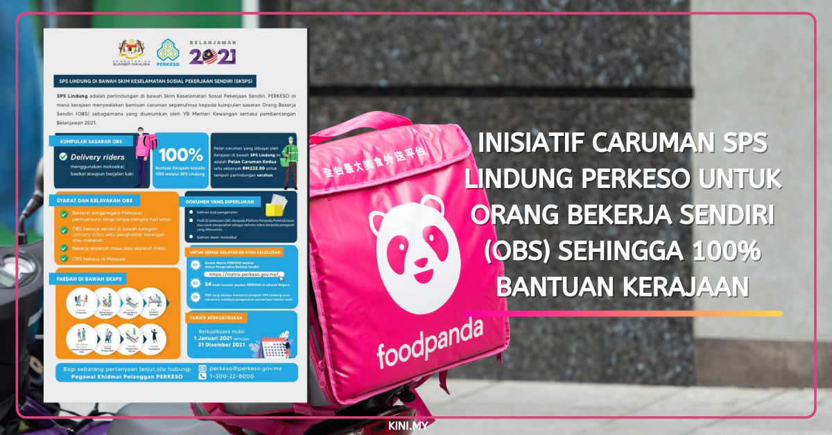 Inisiatif Caruman SPS Lindung PERKESO Untuk Orang Bekerja Sendiri (OBS) Sehingga 100% Bantuan Kerajaan