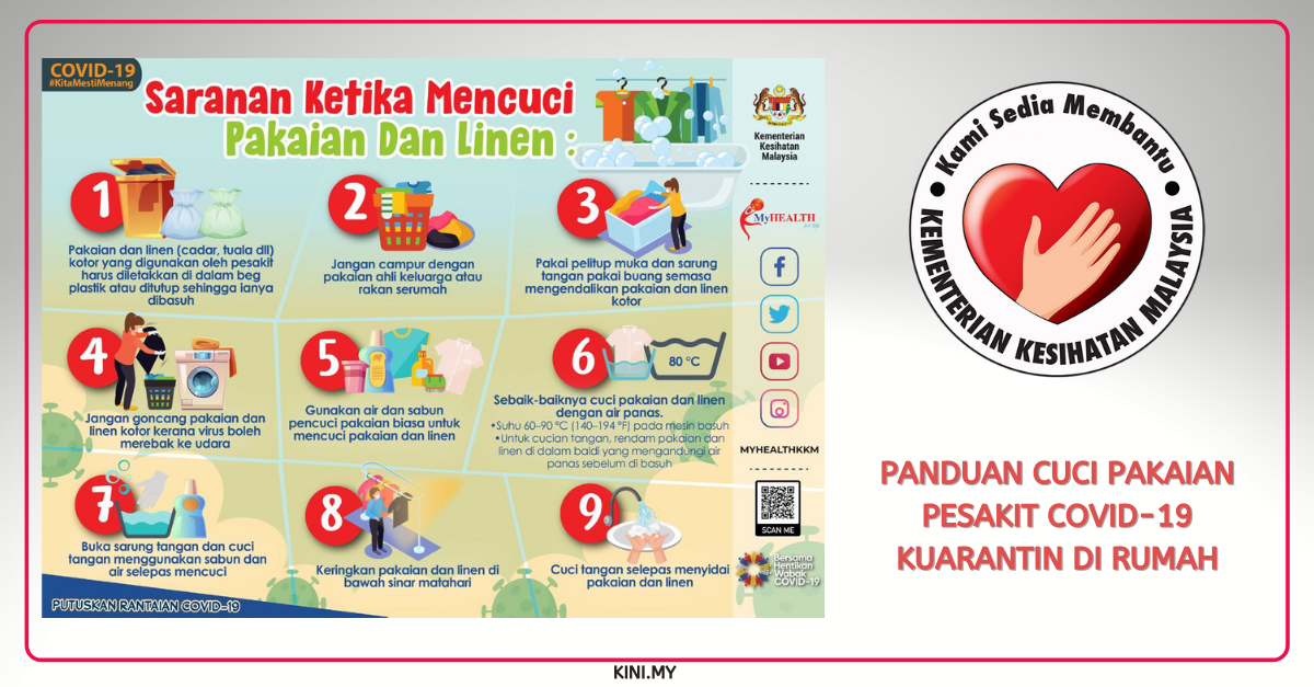 Panduan Cuci Pakaian Pesakit Covid-19 Kuarantin Di Rumah