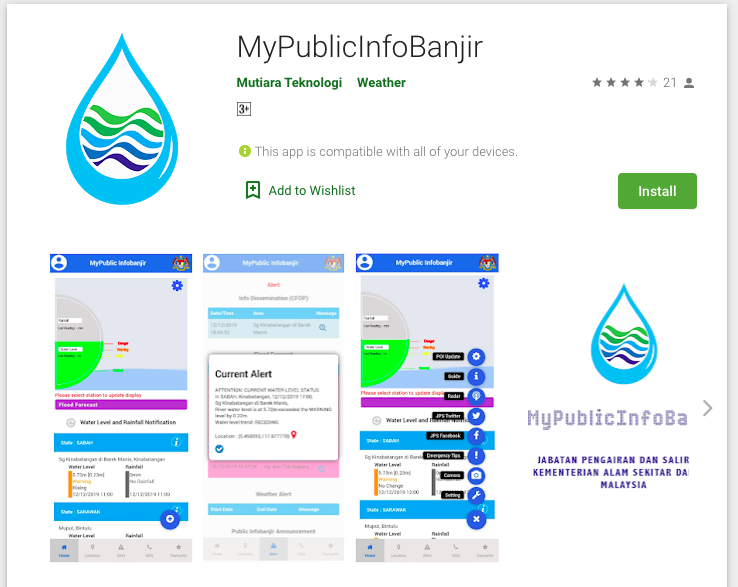 Musim Hujan, Guna My Public Info Banjir Saja Untuk Check Kawasan Banjir