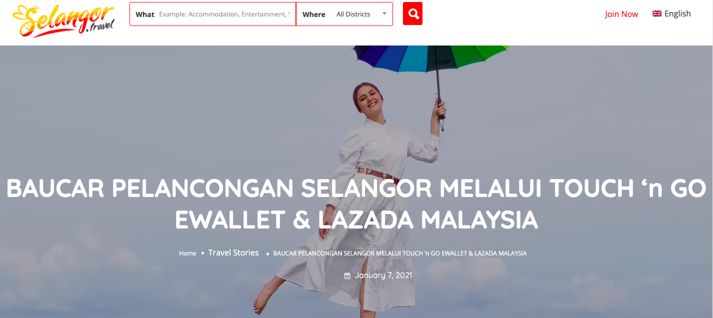 RM200 Subsidi Baucar Pelancongan Selangor. Jom Tebus Segera