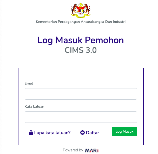 Cara Mohon Syarikat Beroperasi Sepanjang PKP Melalui CIMS MITI