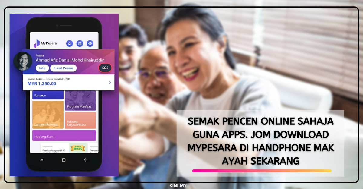 Semak Pencen Online Sahaja Guna Apps. Jom Download MyPesara Di Handphone Mak Ayah Sekarang