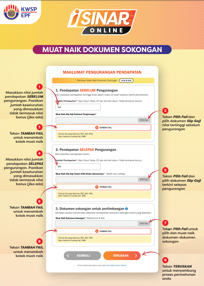 Upload Dokumen Sokongan iSinar Kategori 2 Sehingga 30 Jun 2021. Jangan Lupa Ya!