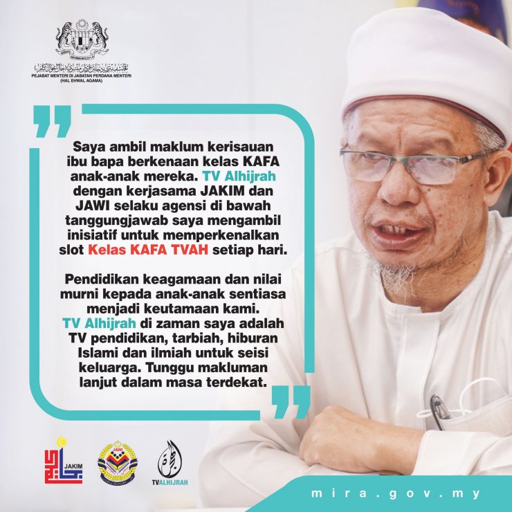 Slot Kelas KAFA Bakal Ditayangkan Di Televisyen Ganti Kelas KAFA Bersemuka