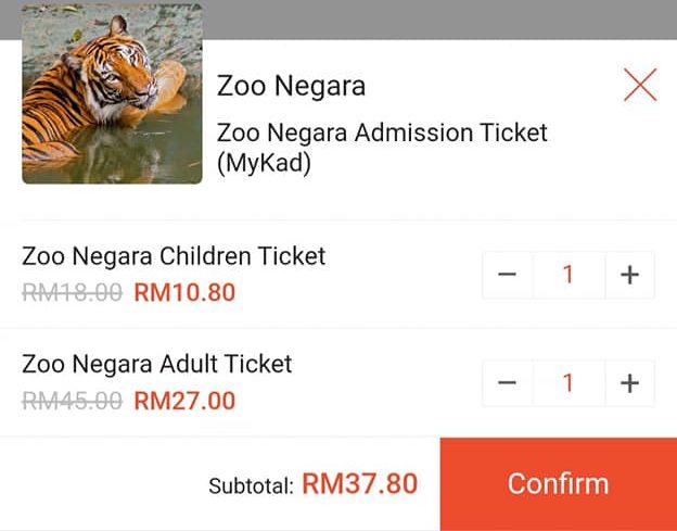 Jom masuk Zoo Negara Dengan Tiket Promosi Shopee RM10.80 Sahaja