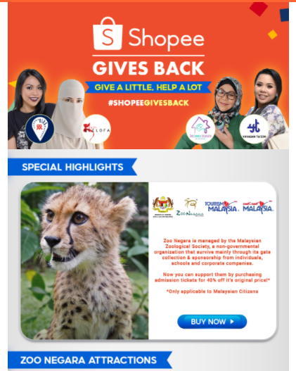 Jom masuk Zoo Negara Dengan Tiket Promosi Shopee RM10.80 Sahaja
