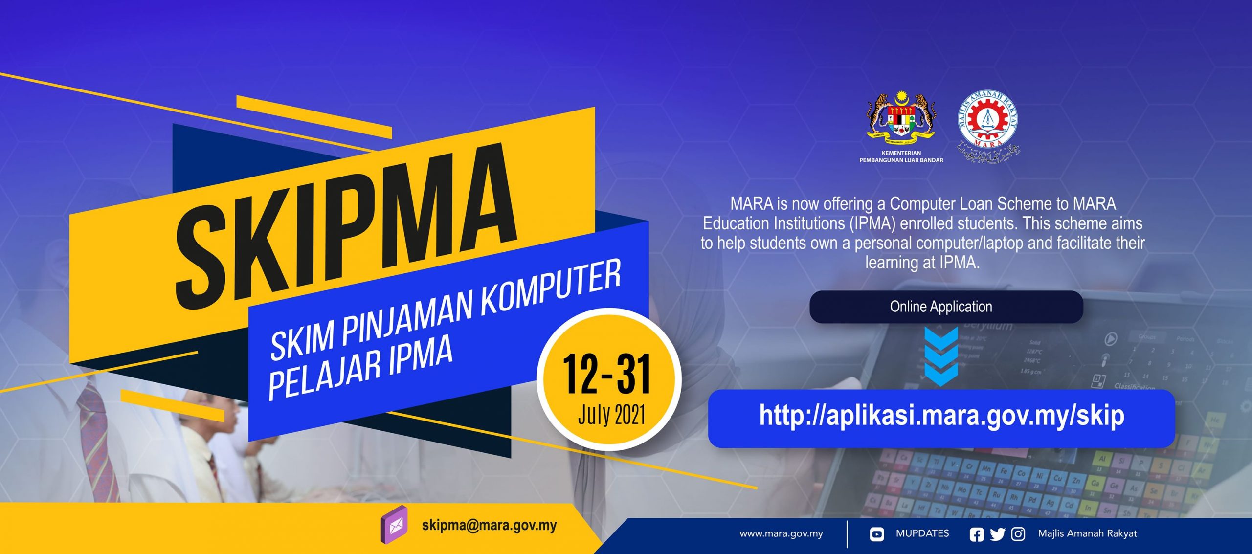 Cara Mohon Skim Pinjaman Komputer Pelajar Institusi Pendidikan MARA (SKIP)