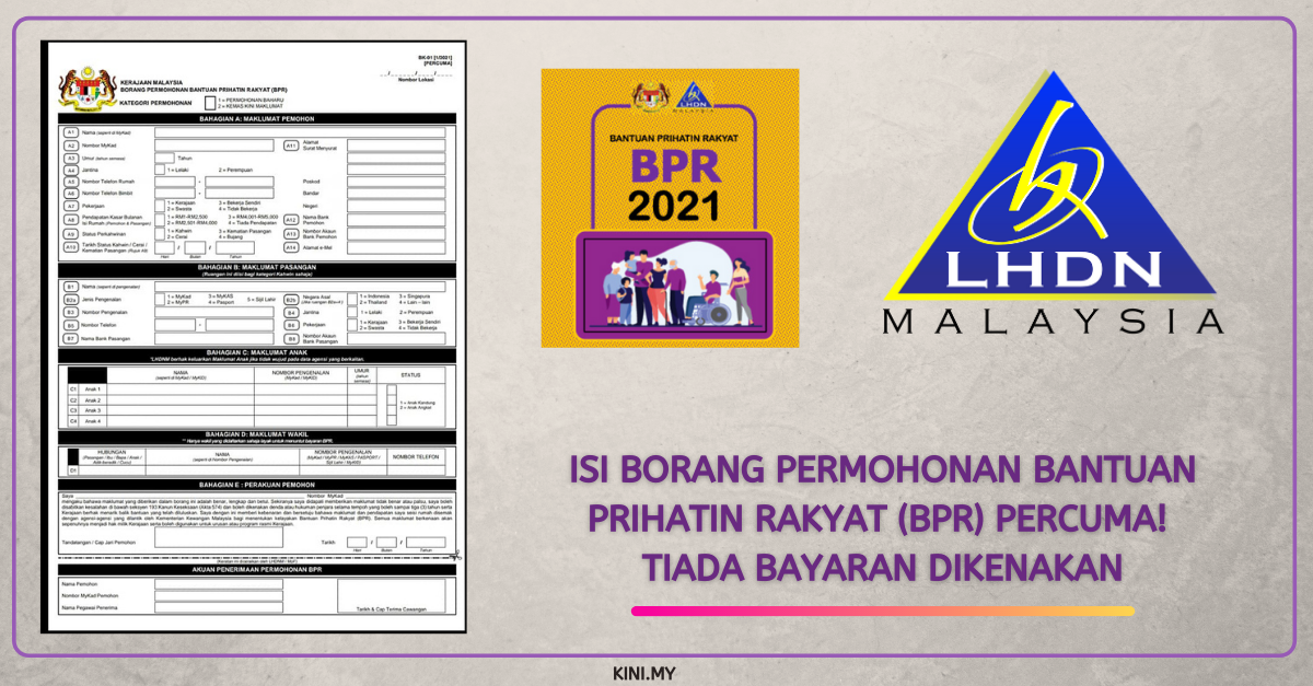 Isi Borang Permohonan Bantuan Prihatin Rakyat (BPR) Percuma! Tiada Bayaran Dikenakan