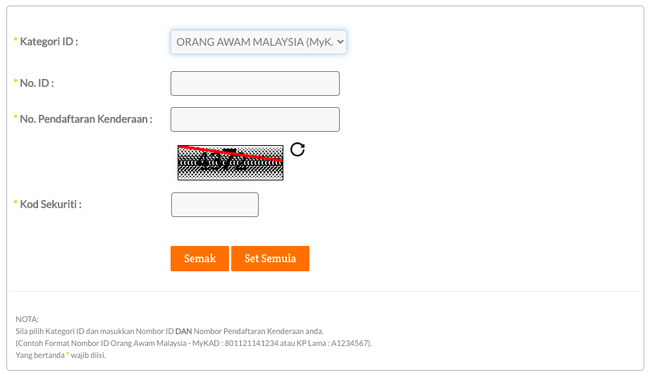 Cara Semak Roadtax Kenderaan Ibu Ayah Di Kampung Secara Online