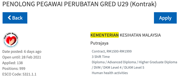Jawatan Kosong Penolong Pegawai Perubatan (PPP), KKM Gred U29. Semak Kelayakan Disini