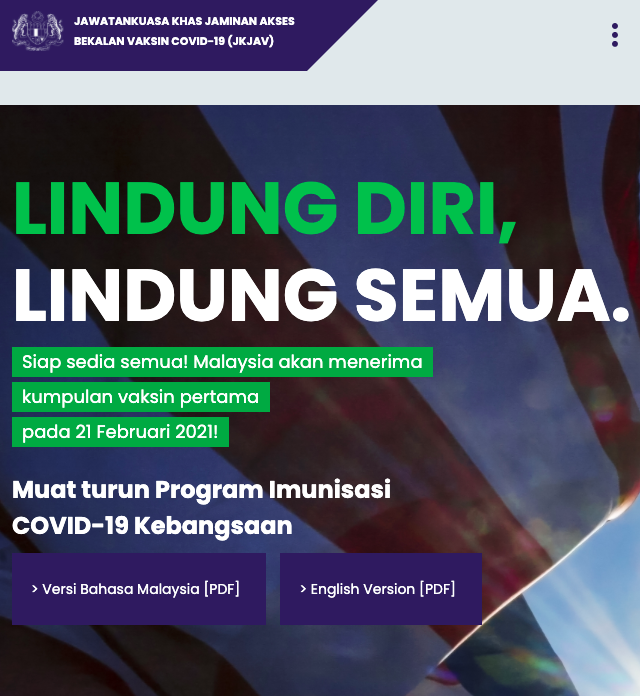 Daftar Terima Vaksin Guna Laman Web & Hotline Mulai 5 Mac 2021