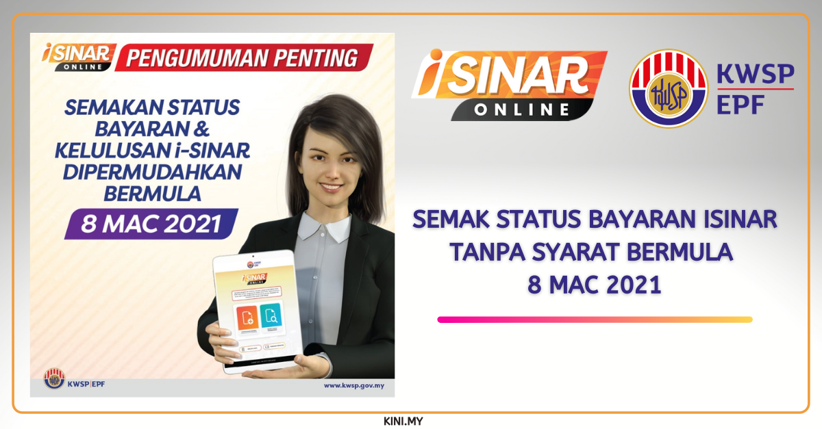 Semak Status Bayaran iSinar Tanpa Syarat Bermula 8 Mac 2021