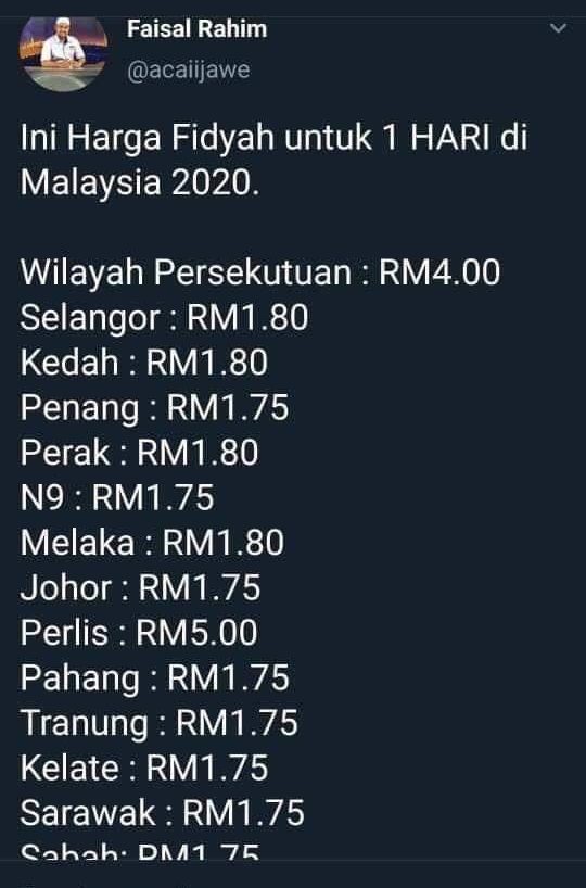 Dah Ganti Puasa Belum? Jika Belum, Ini Cara Kiraan Bayar Fidyah & Kadarnya Untuk Rujukan Anda