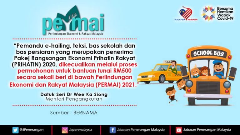Bantuan RM500 One-Off Kepada Pemandu Teksi, Bas & e-Hailing Mula Dibayar Secara Berperingkat