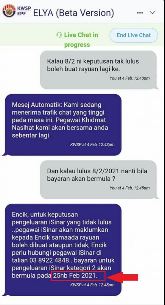 Update: Tarikh Bayaran iSinar Kategori 2