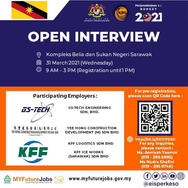 Pelbagai Jawatan Dengan Gaji Yang Lumayan Di Temuduga Terbuka PERKESO Kuching, Sarawak 31 Mac 2021. Daftar & Jangan Terlepas Peluang!