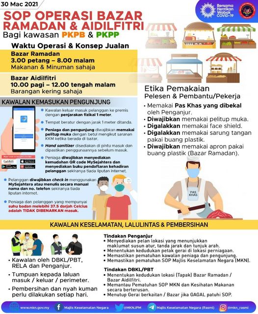 Waktu Operasi Bazar Ramadan & Bazar Aidilfitri Seluruh Negara