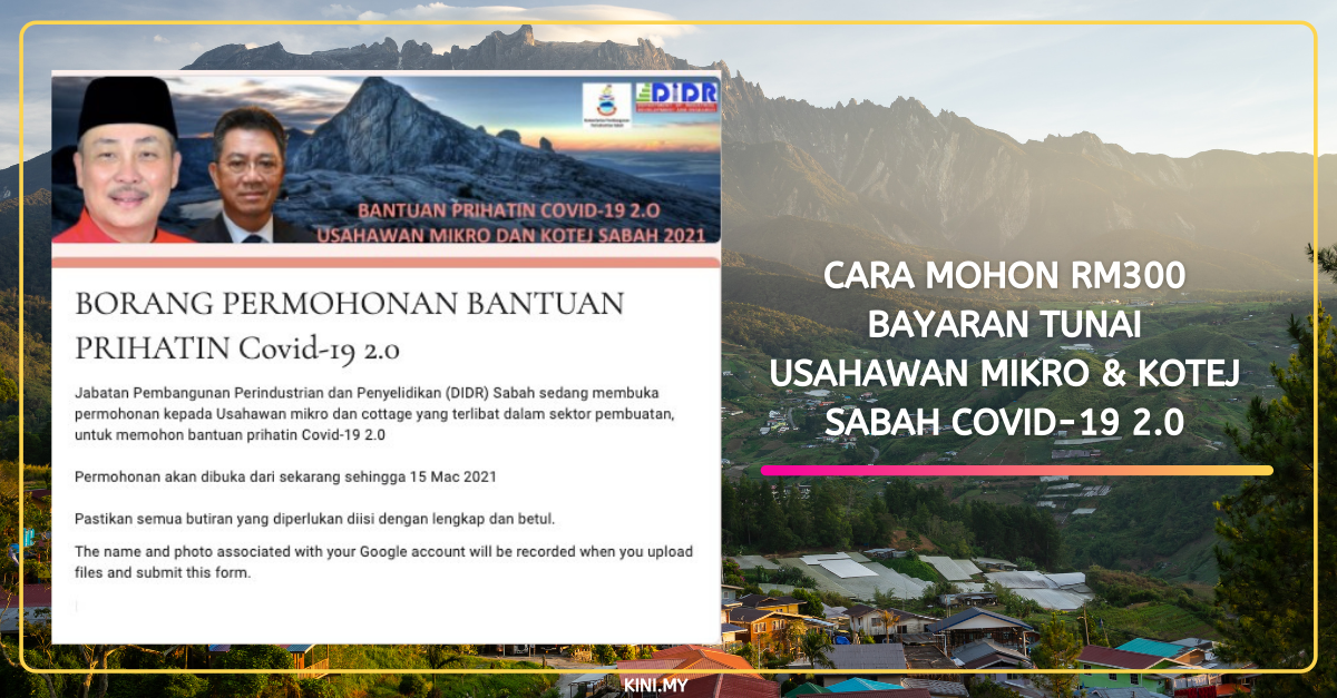 Cara Mohon RM300 Bayaran Tunai Usahawan Mikro & Kotej Sabah Covid-19 2.0