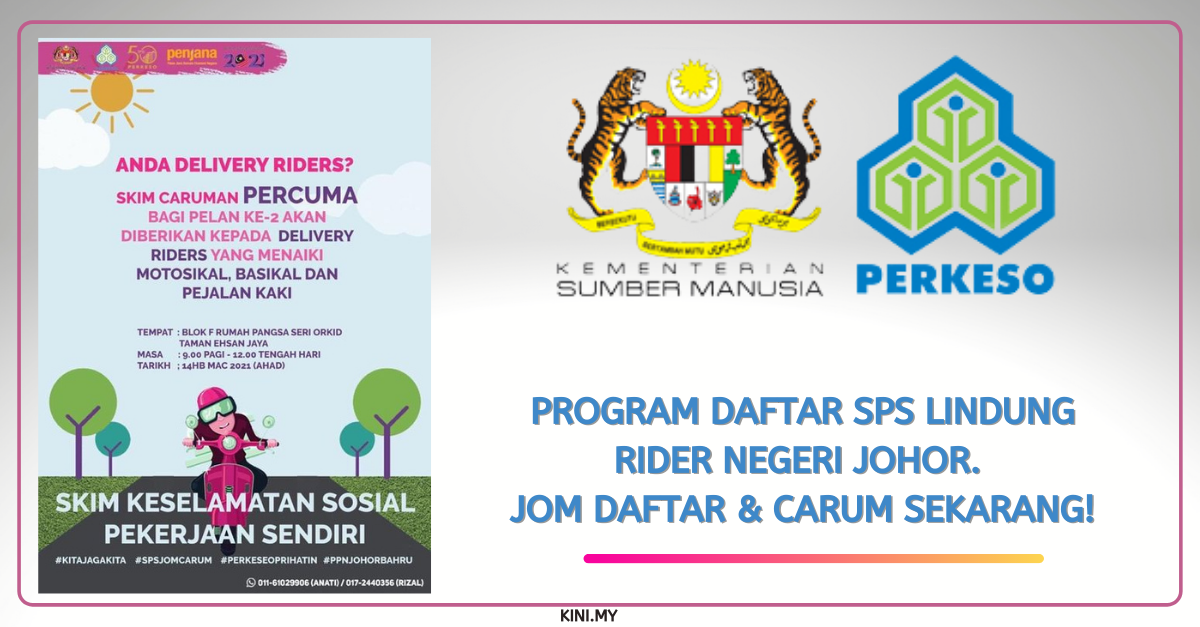 Program Daftar SPS Lindung Rider Negeri Johor. Jom Daftar & Carum Sekarang!