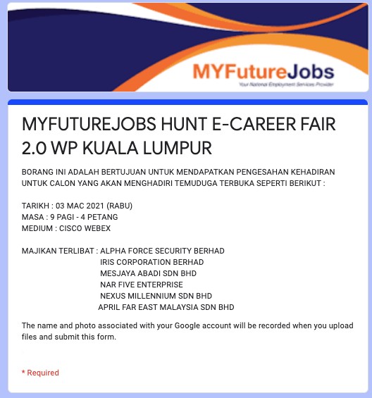 Jom Mohon Kerja Di MyFutureJobs Hunt E-Career Fair 2.0. Siapa Cepat, Dia Dapat!