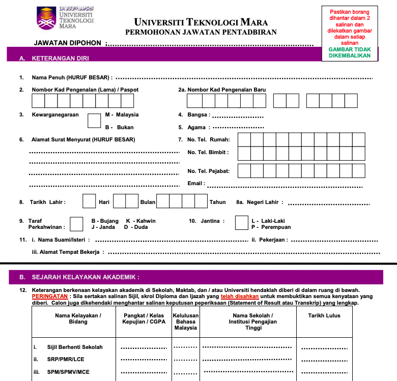 Jawatan Kosong Di Universiti Teknologi MARA. 3 Jawatan Untuk Diisi